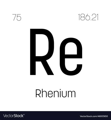 Rhenium re periodic table element Royalty Free Vector Image