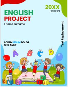 English project cover page design | MS Word Cover Page Templates