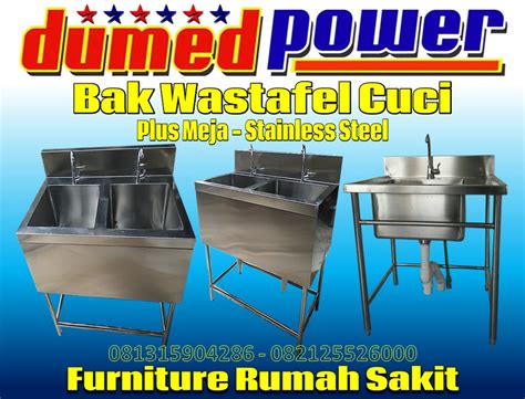 Bak Westafel Cuci Stainless Steel Plus Meja Bisa Custom Penyalur Alat