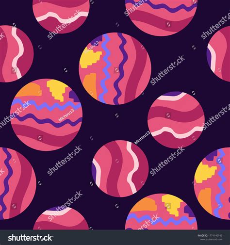 Seamless Space Pattern Planets Rockets Stars Stock Vector Royalty Free