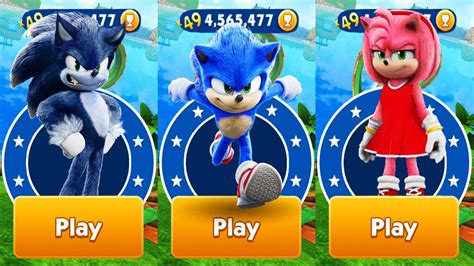 Sonic Dash Movie Sonic Vs Movie Werehog Vs Movie Amy Defeat All