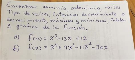 Me podrían ayudar o explicar f x x³ 13x 12 f x x 4 4x³ 11x² 30x