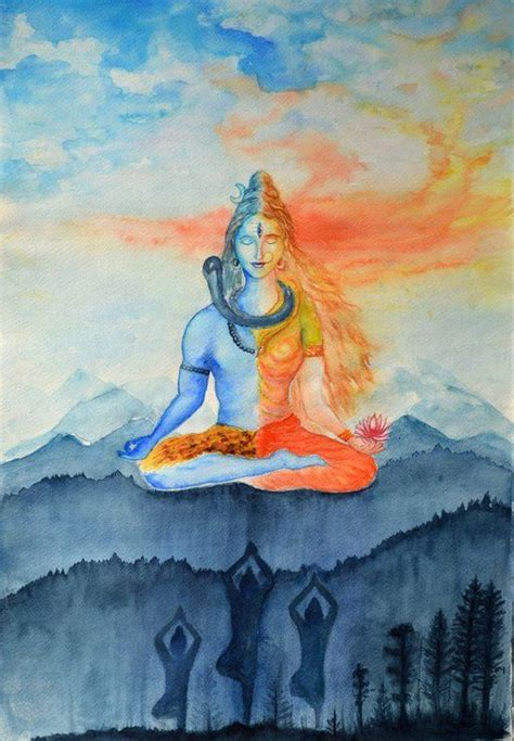 Shiv Shakti 2019 Watercolour By Neha Soni Lord Shiva Painting