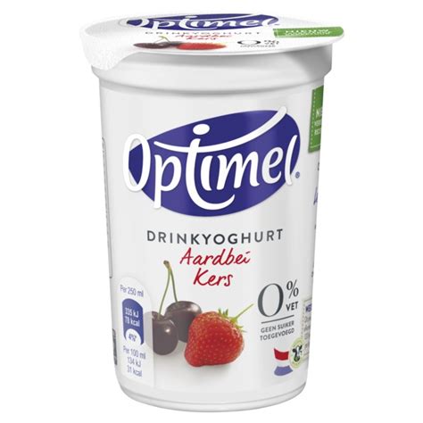 Optimel Drinkyoghurt Aardbei Kers 250 Ml 250ml