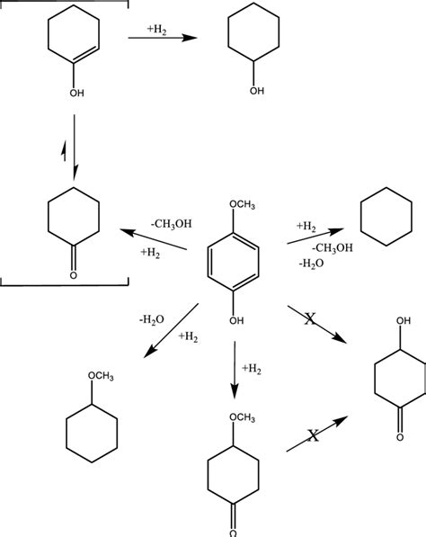 Scheme Hydrogenation And Hydrodeoxygenation Of Methoxyphenol