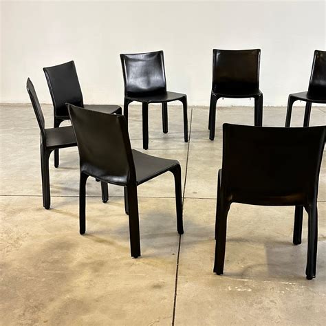 Set Of Ten Cab 412 Chairs By Mario Bellini For Cassina In Black Leather 1970s For Sale At 1stdibs