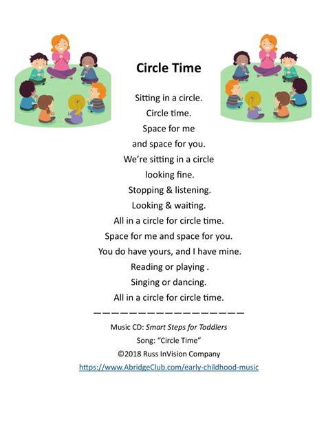 Toddler And Preschool Song About Circle Time Music And Movement