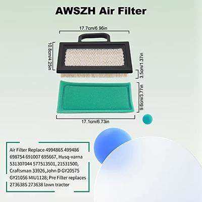 HEYZLASS 2Pack 499486S 698754 Air Filter With Pre Cleaner 47 OFF