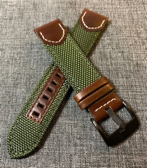 Canvas Leather Watch Straps For Men Quick Release Band More Colors 超激安特価