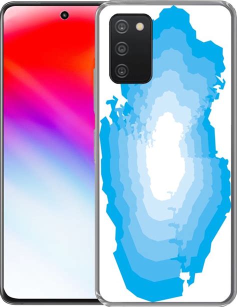 Samsung Galaxy A Hoesje Tekening Van Een Blauwwitte Kaart Van Qatar