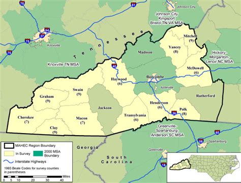 MAP project study area in western North Carolina. Twelve rural counties ...