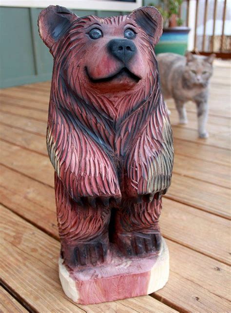 18 22 Inch Bear Cub Chainsaw Wood Carving Rusty Etsy Chainsaw Wood