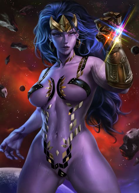 Rule 34 1girls 2d Absurdres Avengers Breasts Female Female Only Highres Infinity Gauntlet