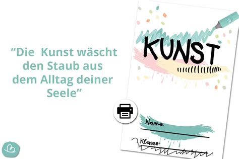 8 Deckblätter für Kunst zum Ausdrucken Wunderbunt de