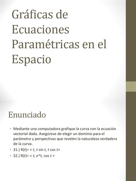 Como Graficar Ecuaciones Parametricas 3d En Derive 6 Pdf