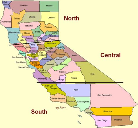 North And South California Map - United States Map