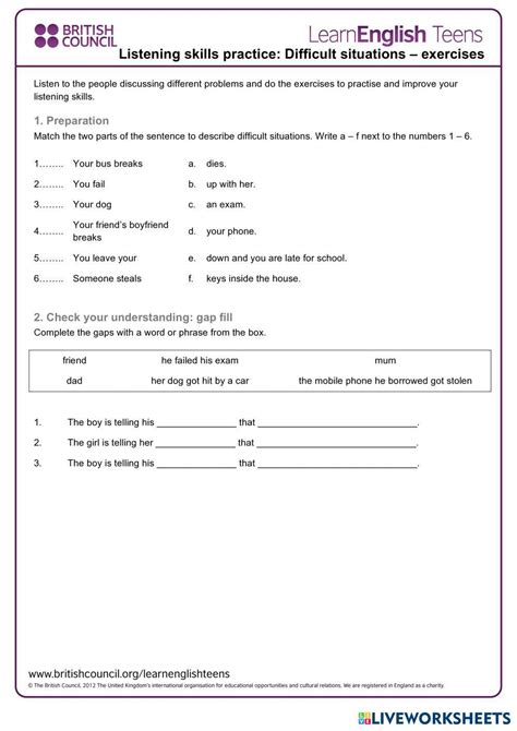 Listening Practice 1 Live Worksheets