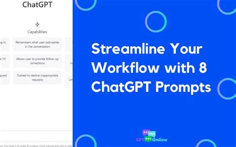 Streamline Your Workflow With 8 Chatgpt Prompts Gptonline