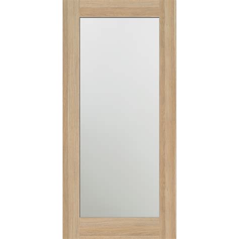 2100 X 1000 X 25mm Internal Barn Door Natural Wood Shaker Frosted Glass