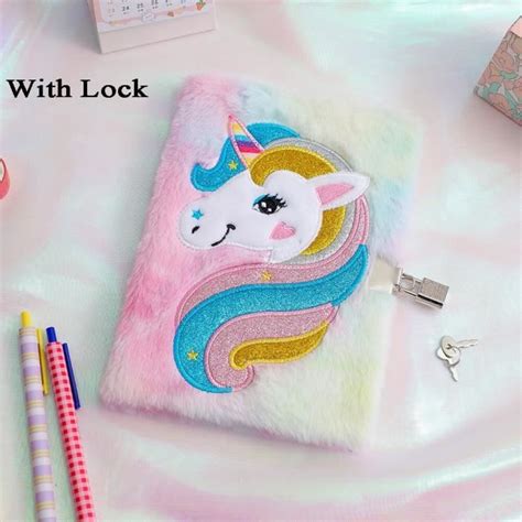 Feuillet Mobile Carnet De Notes Chat Mignon Avec Serrure Kawaii Licorne