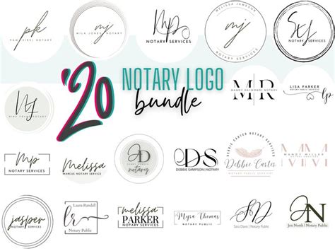 Notary Logo Bundle Notary Public Logos Notary Notary Signing Agent RON ...