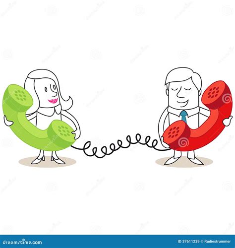 Cartoon Characters: Man And Woman Phone Call Royalty Free Stock Images ...