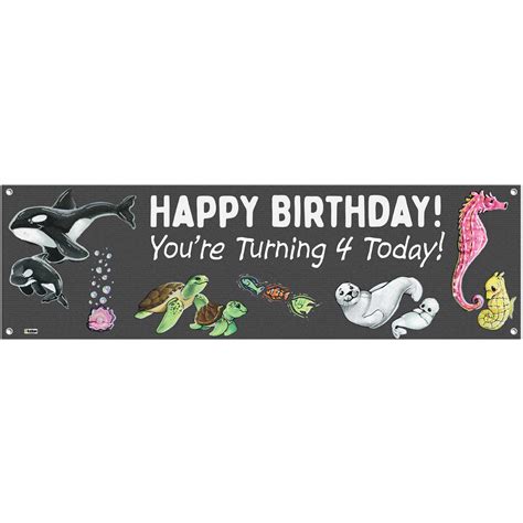 Ocean Theme Happy Birthday Banner for Parties and Celebrations