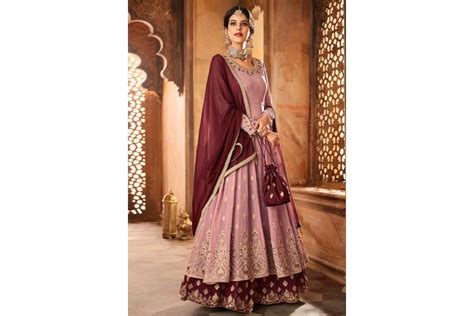 Buy Onion Pink And Purple Georgette Wedding Lehenga In Uk Usa And Canada