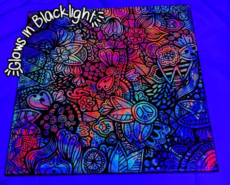 Neon Canvas Doodle Painting Etsy