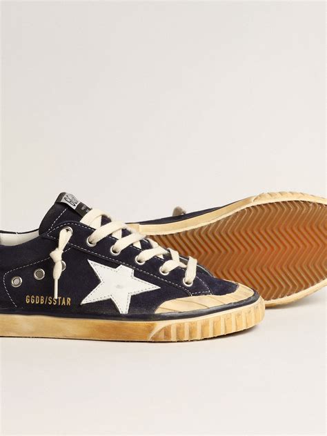 남성 화이트 스타 블루 스웨이드 슈퍼 스타 펜스타 Ltd Golden Goose