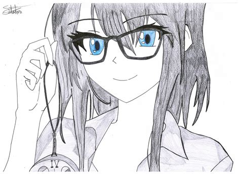 Glasses Girl Drawing At Chris Henry Blog