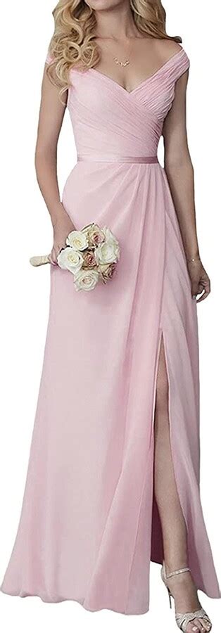 LGHTGR Women S Prom Dresses Off The Shoulder Long Bridesmaid Dress