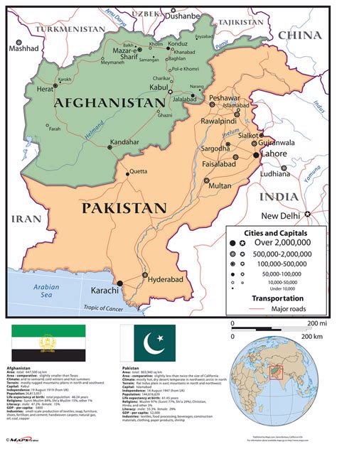 Afghanistan/Pakistan Combo Wall Map | Maps.com.com