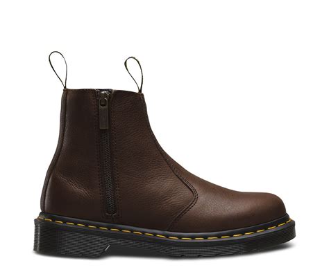 2976 W Zip Grizzly Chelsea Boots In Cherry Red Dr Martens Boots Chelsea Boots 2976