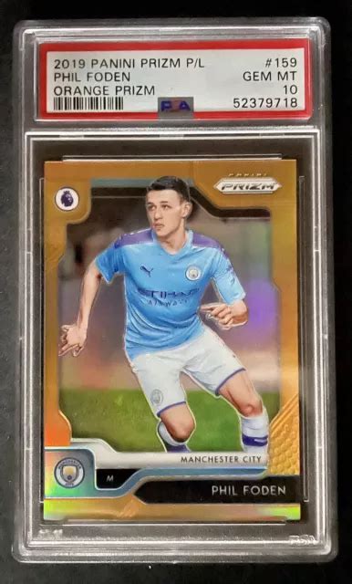 Panini Premier League Prizm Phil Foden Arancione Psa Eur