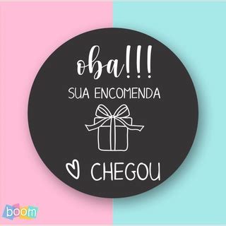 Adesivo Oba Sua Encomenda Chegou 5 Cm Redondo Cor Preto Shopee Brasil