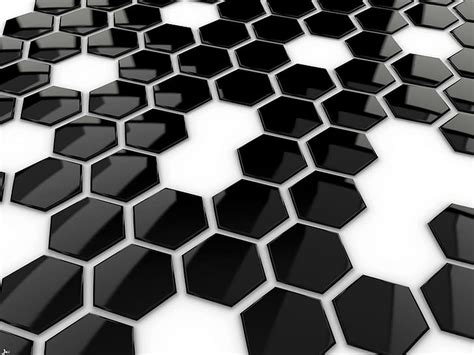 3840x2160px | free download | HD wallpaper: Honeycomb shape, black and white honeycomb studded ...