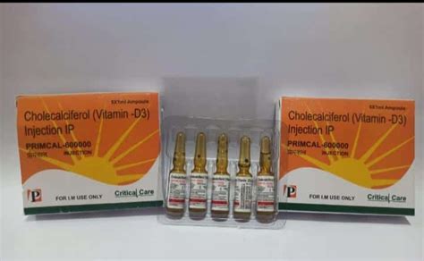 Cholecalciferol 600000 IU Injection Certification WHO GMP GLP At