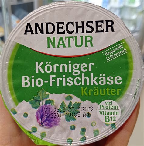 Körniger Bio Frischkäse Kräuter Andechser Natur