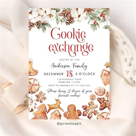 Cookie Exchange Party Invitations Etsy