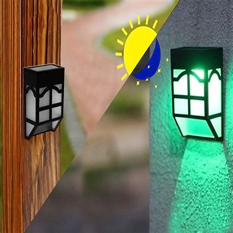 MUQGEW Solar Color Changing Lights Outdoor Fence Fence Lights Garden ...