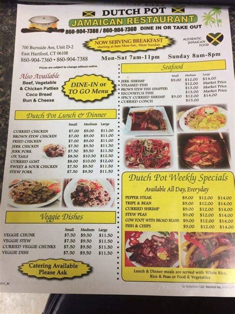 dutch pot jamaican restaurant menu - Bettie Cherry