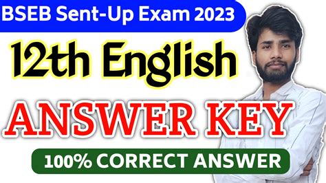 Bihar Board 12th English Sent Up Exam 2023 Answer Key BSEB CAREER