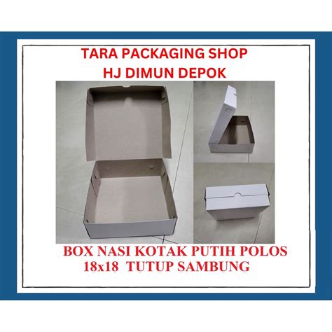 Jual Box Nasi Kotak Putih Polos Gr X Cm Tutup Sambung