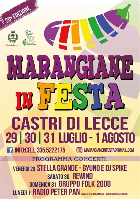 Marangiane In Festa Torna Per La Esima Edizione A Castr Di Lecce Dal