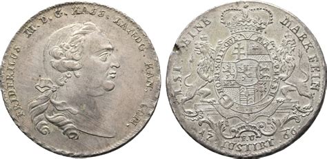 Hessen Kassel Taler 1766 FU Friedrich II 1760 1785 Kl