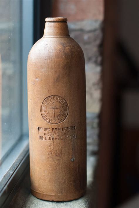 Antique Stoneware Mineral Water Bottle From 1800s By Inamandarina