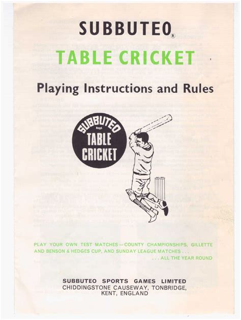 Tonbridge, Kent, Cricket, Rules, Instruction, Vintage, Cricket Sport ...