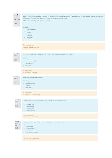 Project Mgmt Quiz QUIZ MGMT 640 Studocu