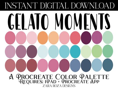 Gelato Moments Procreate Color Palette Graphic By Zararozadesigns